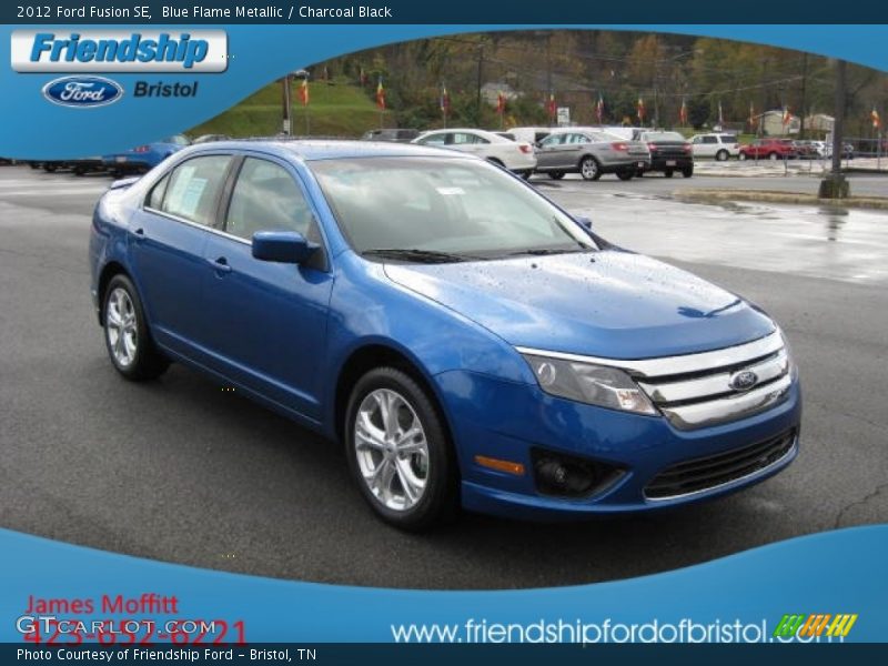 Blue Flame Metallic / Charcoal Black 2012 Ford Fusion SE