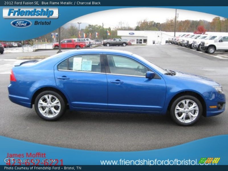 Blue Flame Metallic / Charcoal Black 2012 Ford Fusion SE