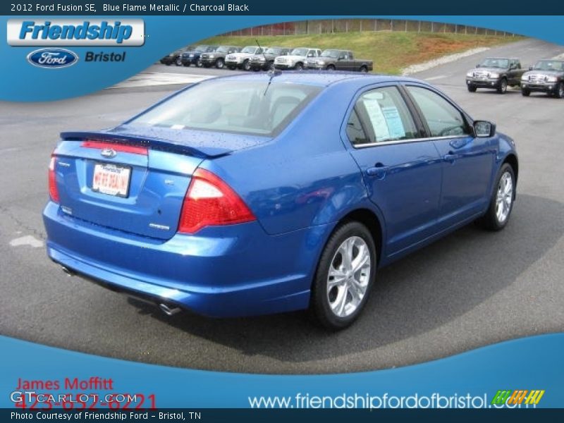 Blue Flame Metallic / Charcoal Black 2012 Ford Fusion SE