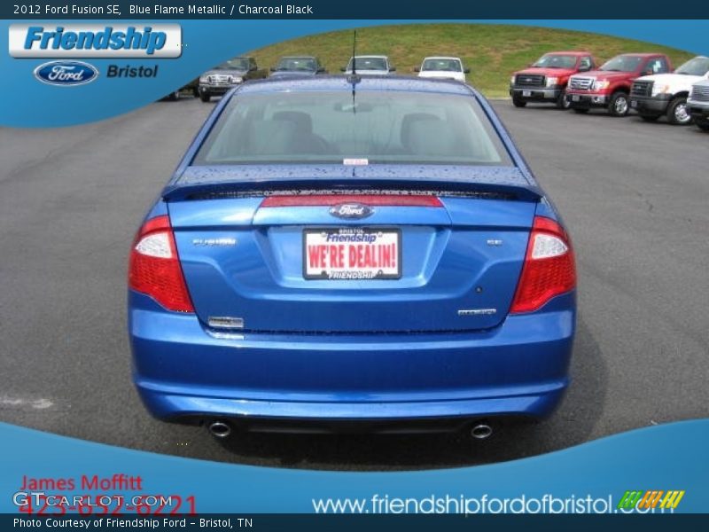 Blue Flame Metallic / Charcoal Black 2012 Ford Fusion SE