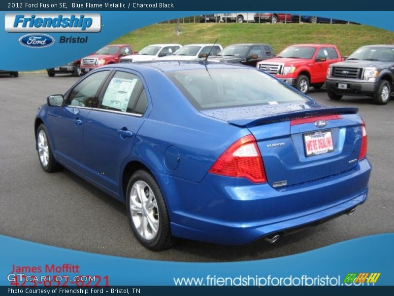Blue Flame Metallic / Charcoal Black 2012 Ford Fusion SE