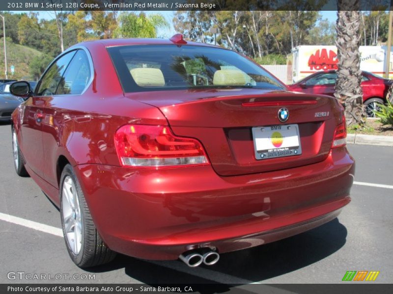 Vermillion Red Metallic / Savanna Beige 2012 BMW 1 Series 128i Coupe