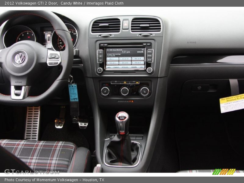 Candy White / Interlagos Plaid Cloth 2012 Volkswagen GTI 2 Door