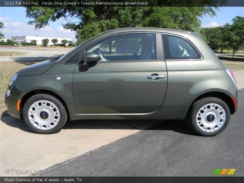Verde Oliva (Green) / Tessuto Marrone/Avorio (Brown/Ivory) 2012 Fiat 500 Pop