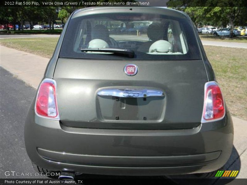 Verde Oliva (Green) / Tessuto Marrone/Avorio (Brown/Ivory) 2012 Fiat 500 Pop