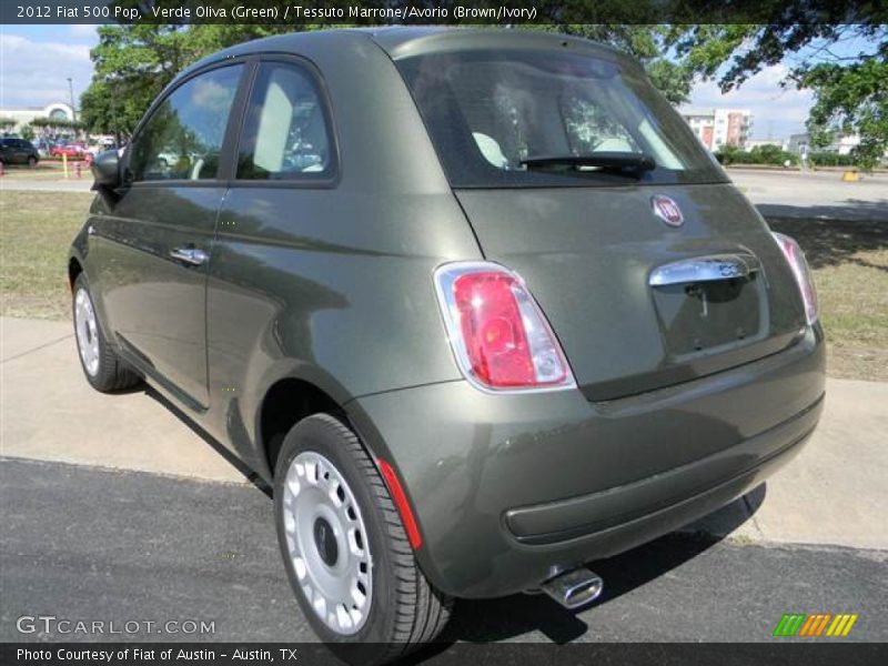 Verde Oliva (Green) / Tessuto Marrone/Avorio (Brown/Ivory) 2012 Fiat 500 Pop