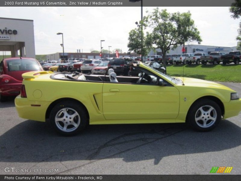 Zinc Yellow / Medium Graphite 2003 Ford Mustang V6 Convertible