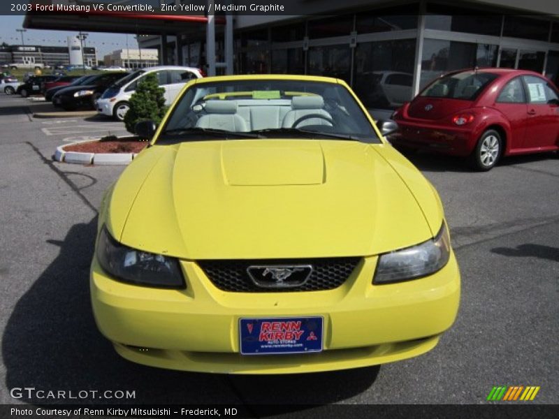 Zinc Yellow / Medium Graphite 2003 Ford Mustang V6 Convertible