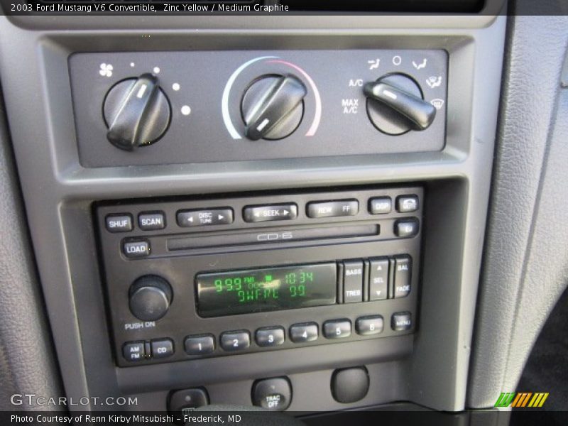 Zinc Yellow / Medium Graphite 2003 Ford Mustang V6 Convertible