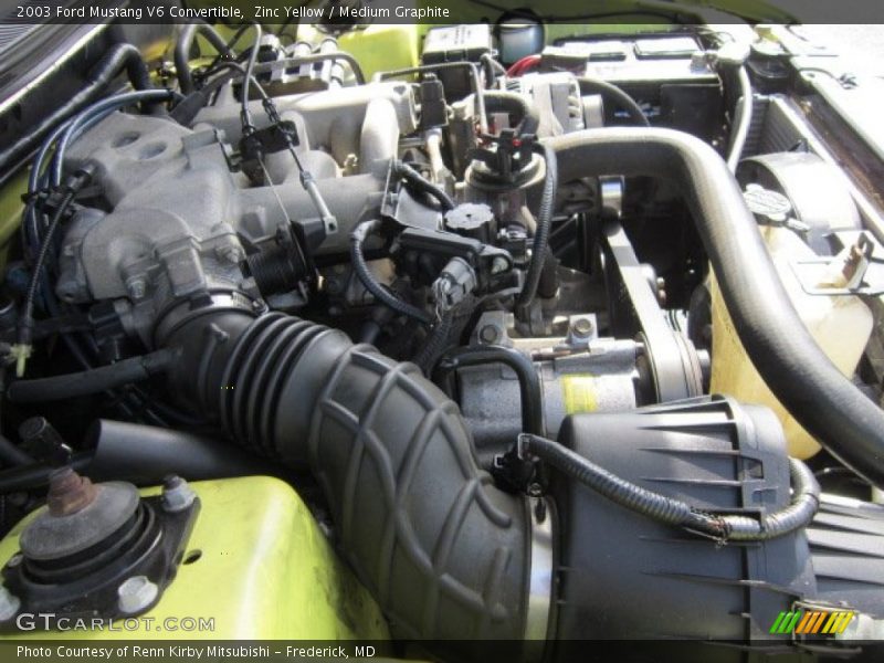 Zinc Yellow / Medium Graphite 2003 Ford Mustang V6 Convertible