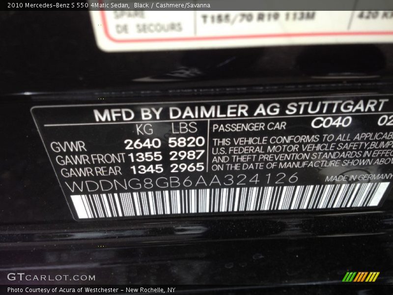 Black / Cashmere/Savanna 2010 Mercedes-Benz S 550 4Matic Sedan