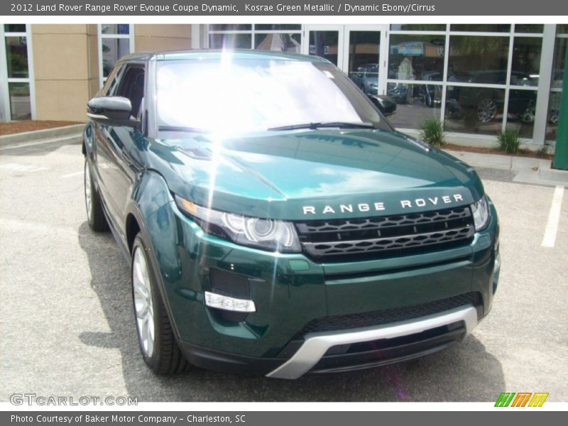 Kosrae Green Metallic / Dynamic Ebony/Cirrus 2012 Land Rover Range Rover Evoque Coupe Dynamic