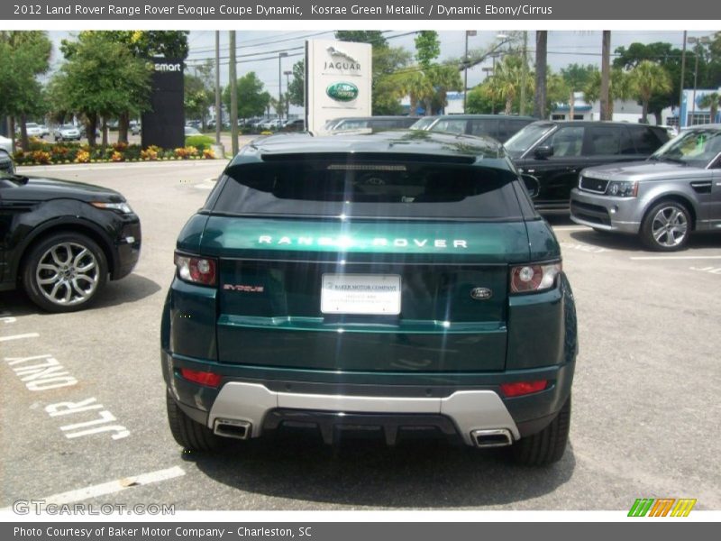 Kosrae Green Metallic / Dynamic Ebony/Cirrus 2012 Land Rover Range Rover Evoque Coupe Dynamic