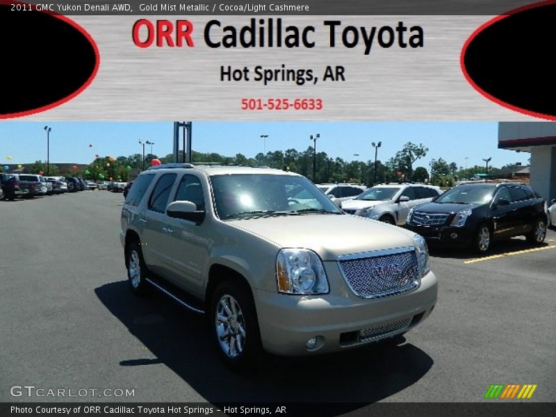 Gold Mist Metallic / Cocoa/Light Cashmere 2011 GMC Yukon Denali AWD