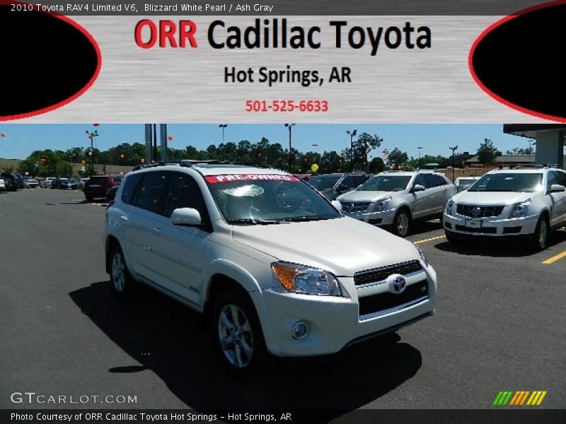 Blizzard White Pearl / Ash Gray 2010 Toyota RAV4 Limited V6