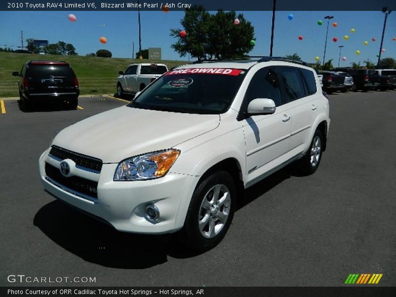 Blizzard White Pearl / Ash Gray 2010 Toyota RAV4 Limited V6