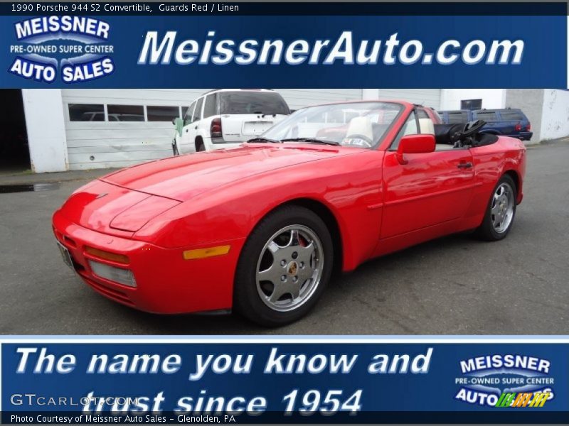 Guards Red / Linen 1990 Porsche 944 S2 Convertible
