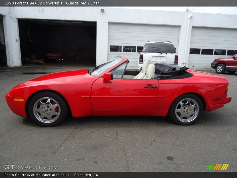 Guards Red / Linen 1990 Porsche 944 S2 Convertible