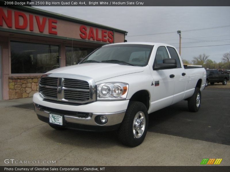 Bright White / Medium Slate Gray 2008 Dodge Ram 2500 Big Horn Quad Cab 4x4