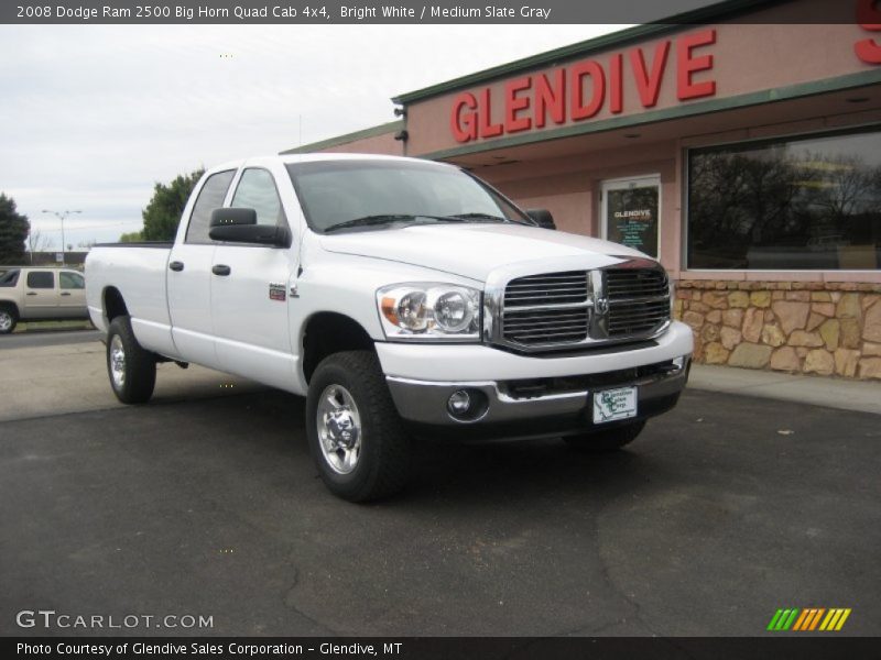 Bright White / Medium Slate Gray 2008 Dodge Ram 2500 Big Horn Quad Cab 4x4