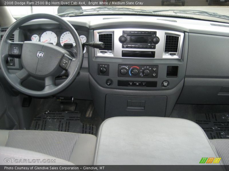Bright White / Medium Slate Gray 2008 Dodge Ram 2500 Big Horn Quad Cab 4x4