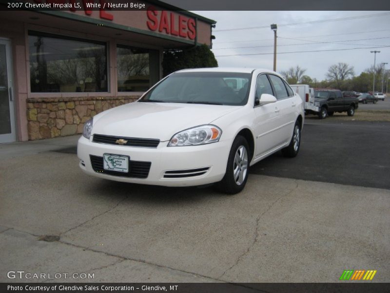 White / Neutral Beige 2007 Chevrolet Impala LS