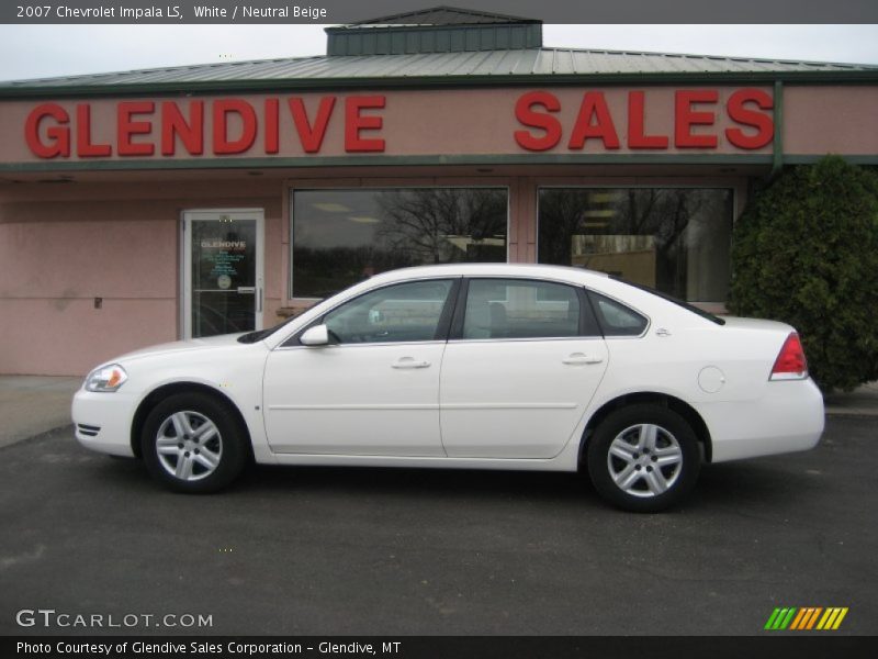 White / Neutral Beige 2007 Chevrolet Impala LS