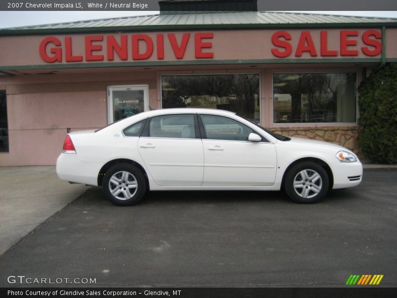 White / Neutral Beige 2007 Chevrolet Impala LS