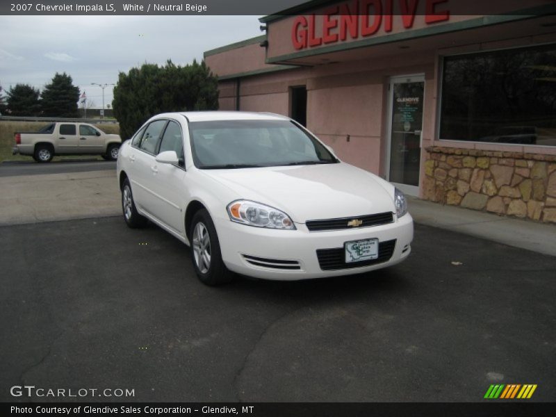 White / Neutral Beige 2007 Chevrolet Impala LS