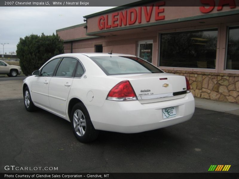 White / Neutral Beige 2007 Chevrolet Impala LS