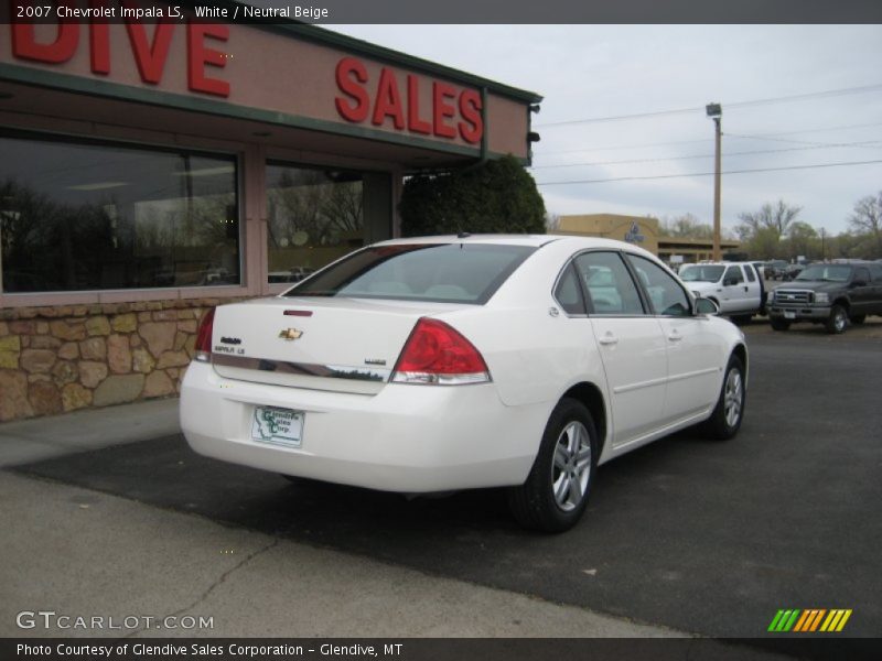 White / Neutral Beige 2007 Chevrolet Impala LS