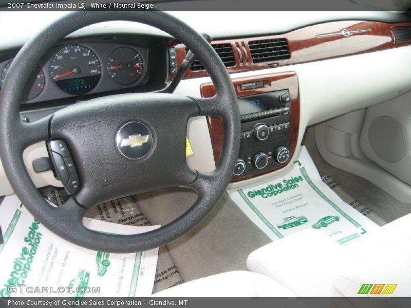 White / Neutral Beige 2007 Chevrolet Impala LS