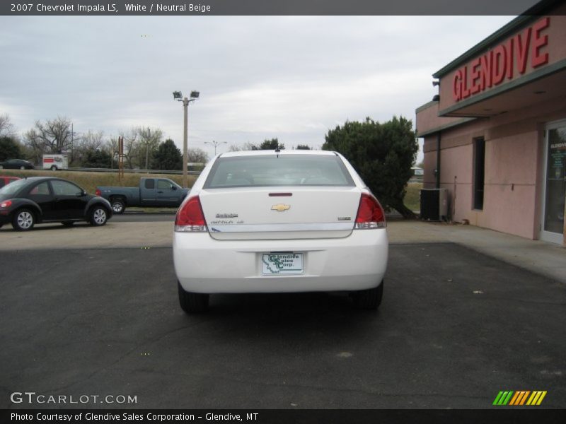 White / Neutral Beige 2007 Chevrolet Impala LS
