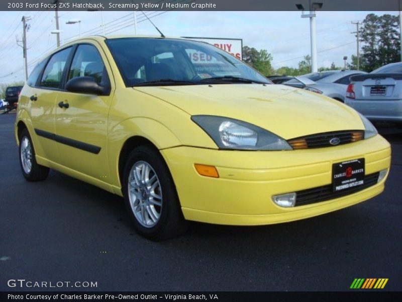 Screaming Yellow / Medium Graphite 2003 Ford Focus ZX5 Hatchback