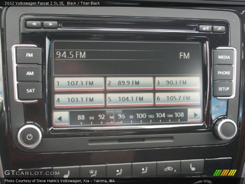 Black / Titan Black 2012 Volkswagen Passat 2.5L SE