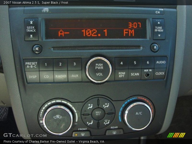 Super Black / Frost 2007 Nissan Altima 2.5 S