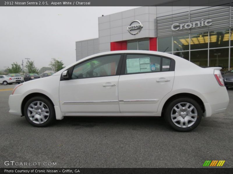 Aspen White / Charcoal 2012 Nissan Sentra 2.0 S