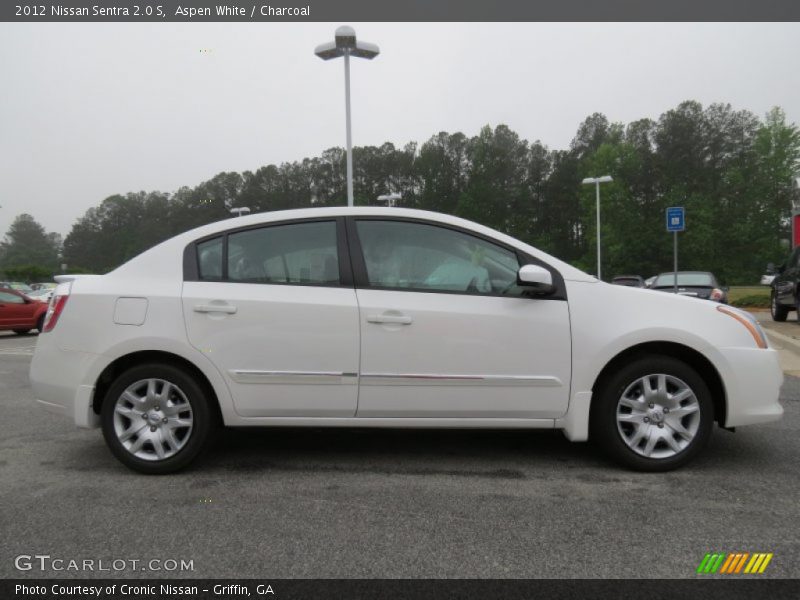 Aspen White / Charcoal 2012 Nissan Sentra 2.0 S