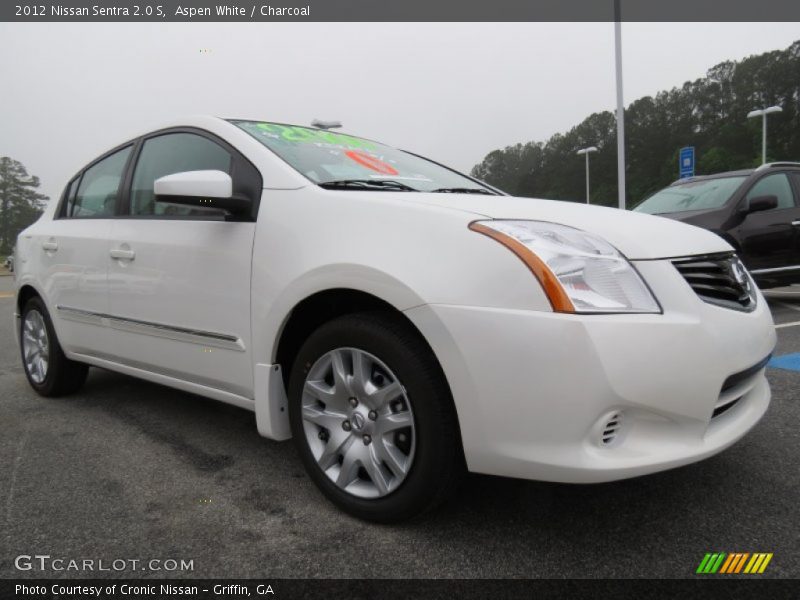 Aspen White / Charcoal 2012 Nissan Sentra 2.0 S