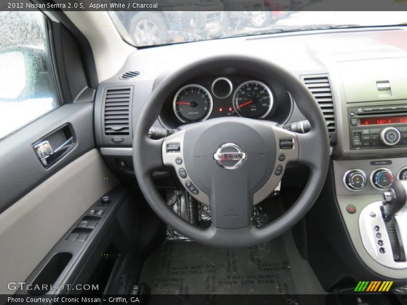 Aspen White / Charcoal 2012 Nissan Sentra 2.0 S