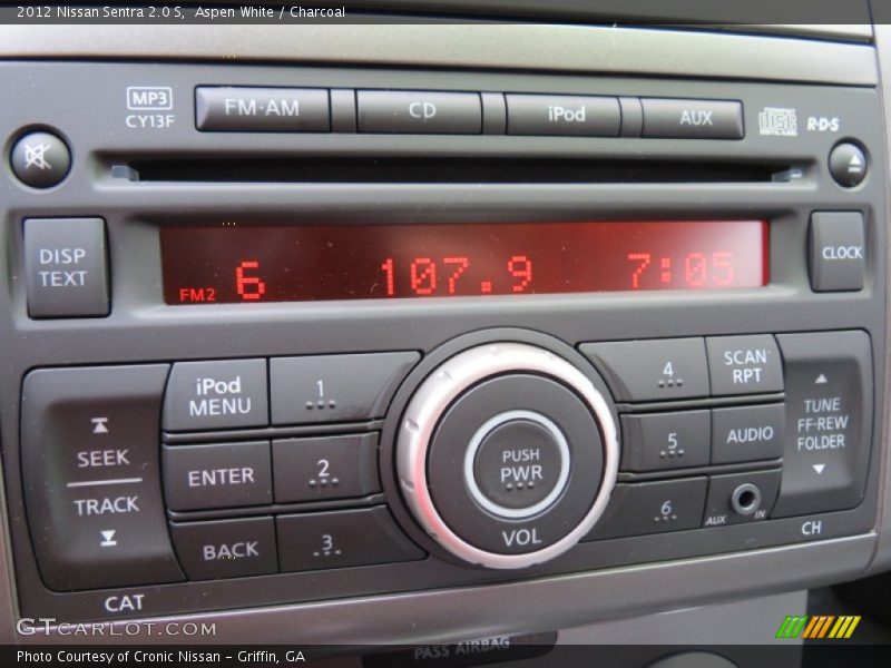 Aspen White / Charcoal 2012 Nissan Sentra 2.0 S