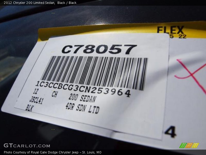 Black / Black 2012 Chrysler 200 Limited Sedan