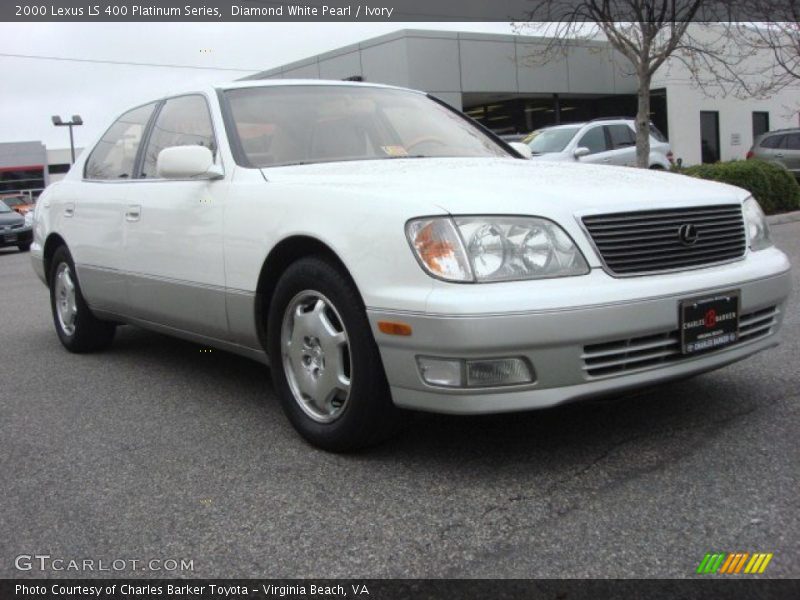 Diamond White Pearl / Ivory 2000 Lexus LS 400 Platinum Series