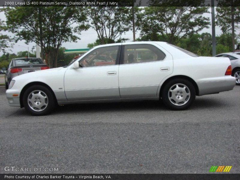 Diamond White Pearl / Ivory 2000 Lexus LS 400 Platinum Series