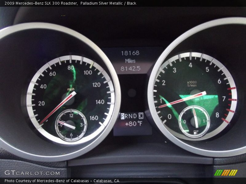 Palladium Silver Metallic / Black 2009 Mercedes-Benz SLK 300 Roadster