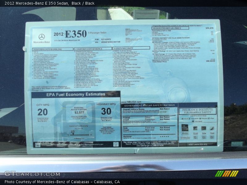 Black / Black 2012 Mercedes-Benz E 350 Sedan