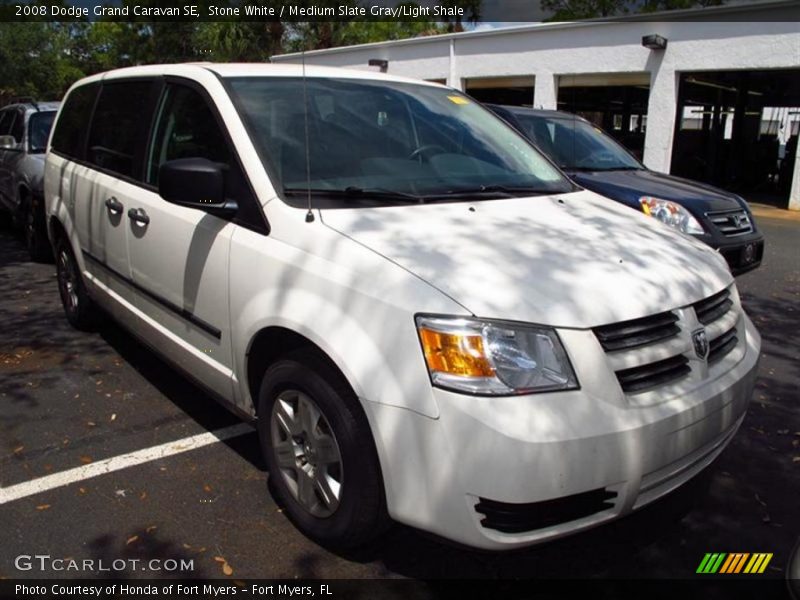 Stone White / Medium Slate Gray/Light Shale 2008 Dodge Grand Caravan SE