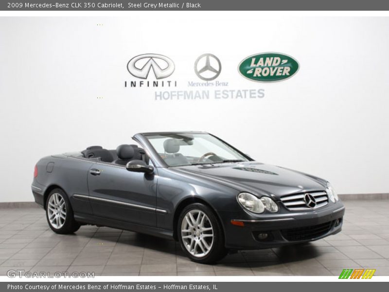 Steel Grey Metallic / Black 2009 Mercedes-Benz CLK 350 Cabriolet