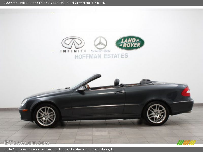 Steel Grey Metallic / Black 2009 Mercedes-Benz CLK 350 Cabriolet