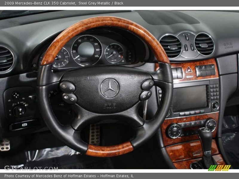 Steel Grey Metallic / Black 2009 Mercedes-Benz CLK 350 Cabriolet